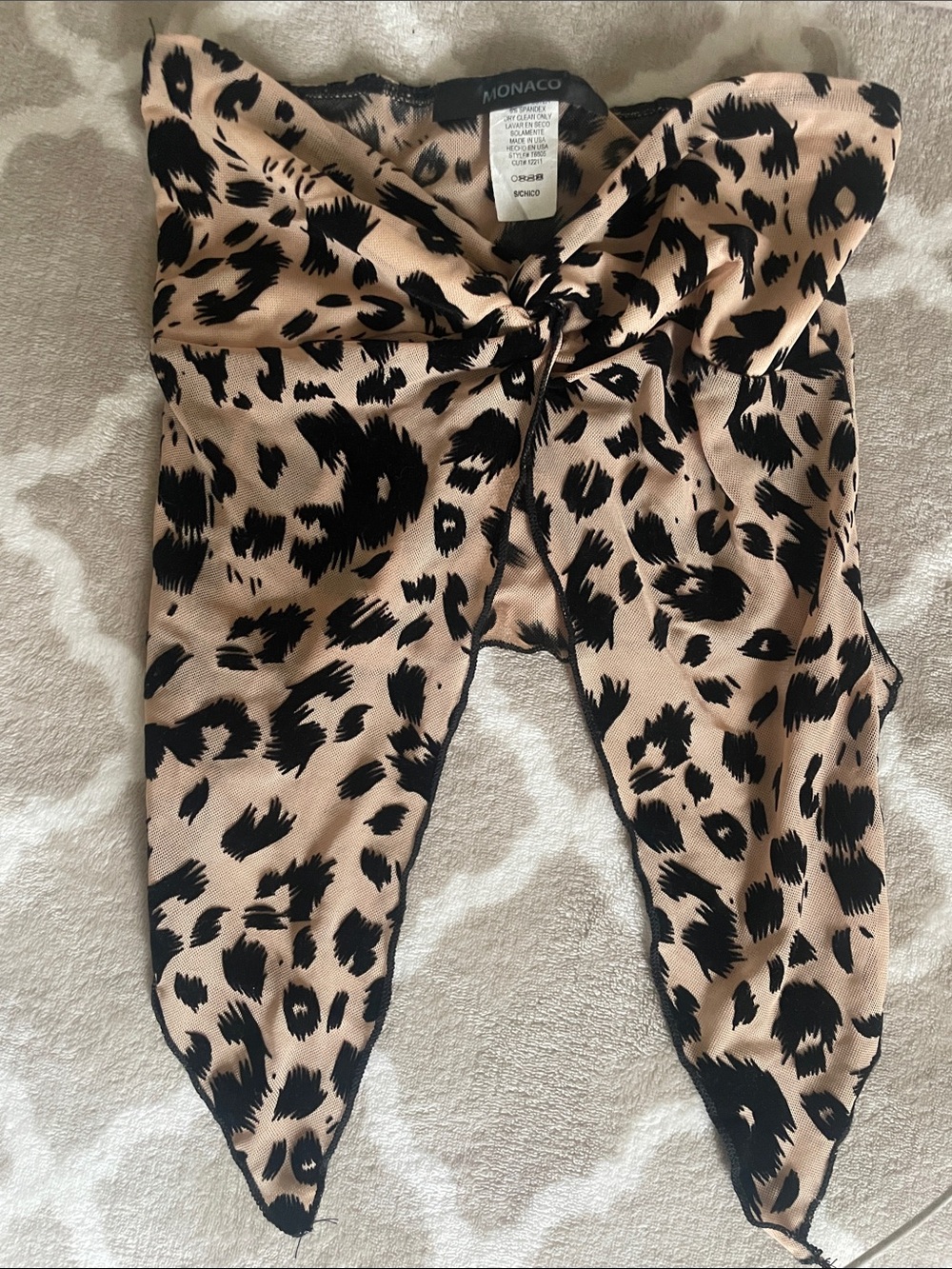 Monaco Black & Beige Leopard Print Top